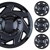 PACRIM 16' Universal Gloss Black Car Wheel Cover/Hubcap Set | Replacement Snap On | Set of 4 | Univeral Fit for 16 Inch Base Stock Rims