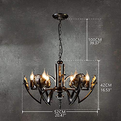 Candelabros de hotel y salas de estar con 6 luces E14 estilo retro americano 5