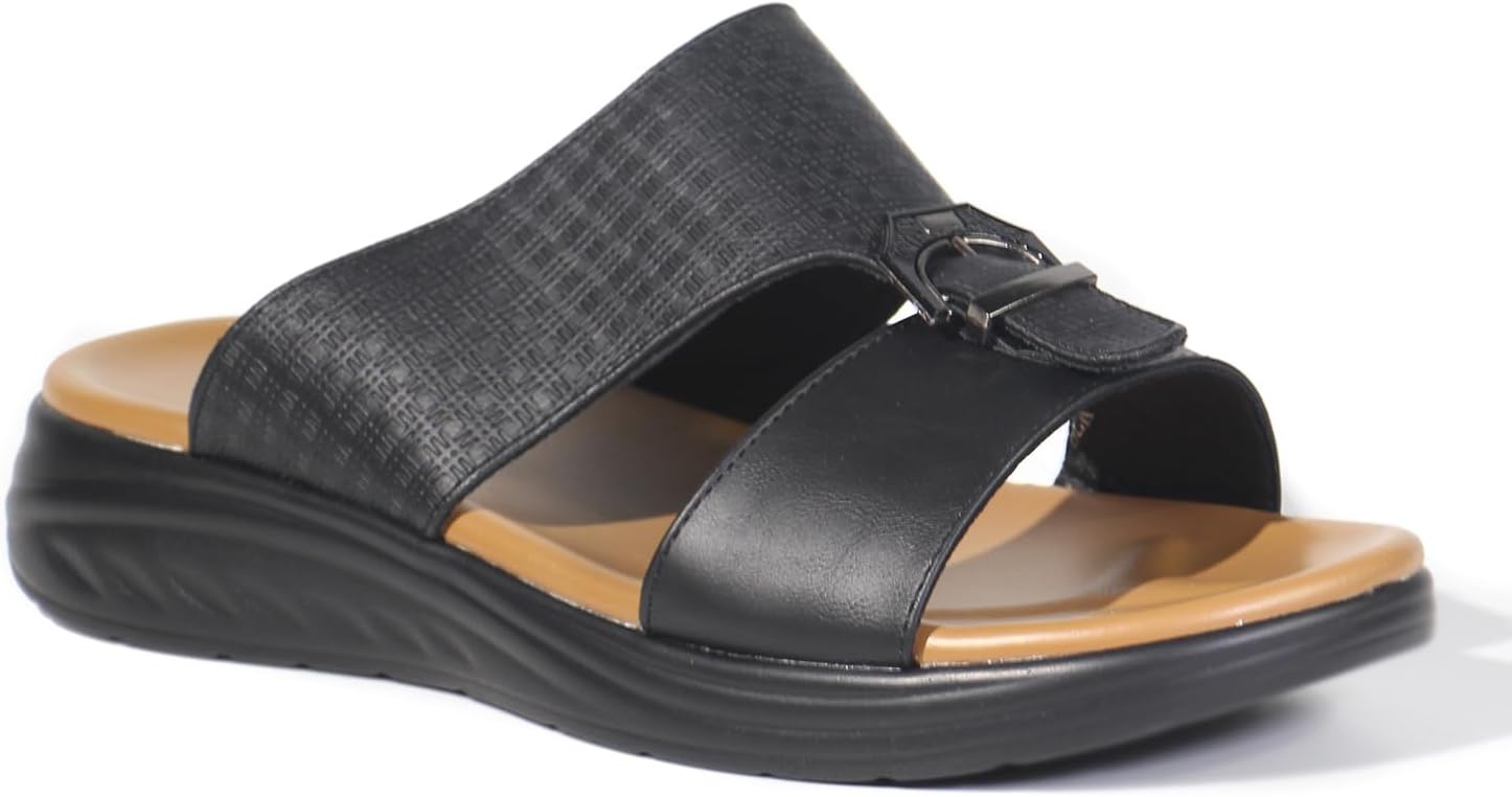 Men’s Arabic Sandals - Ultra-Soft, Lightweight, and Breathable Slip-On Slippers with Flexible Midsole - Anti-Slip, Waterproof, and Odorless Design for Outdoor, and Casual Wear