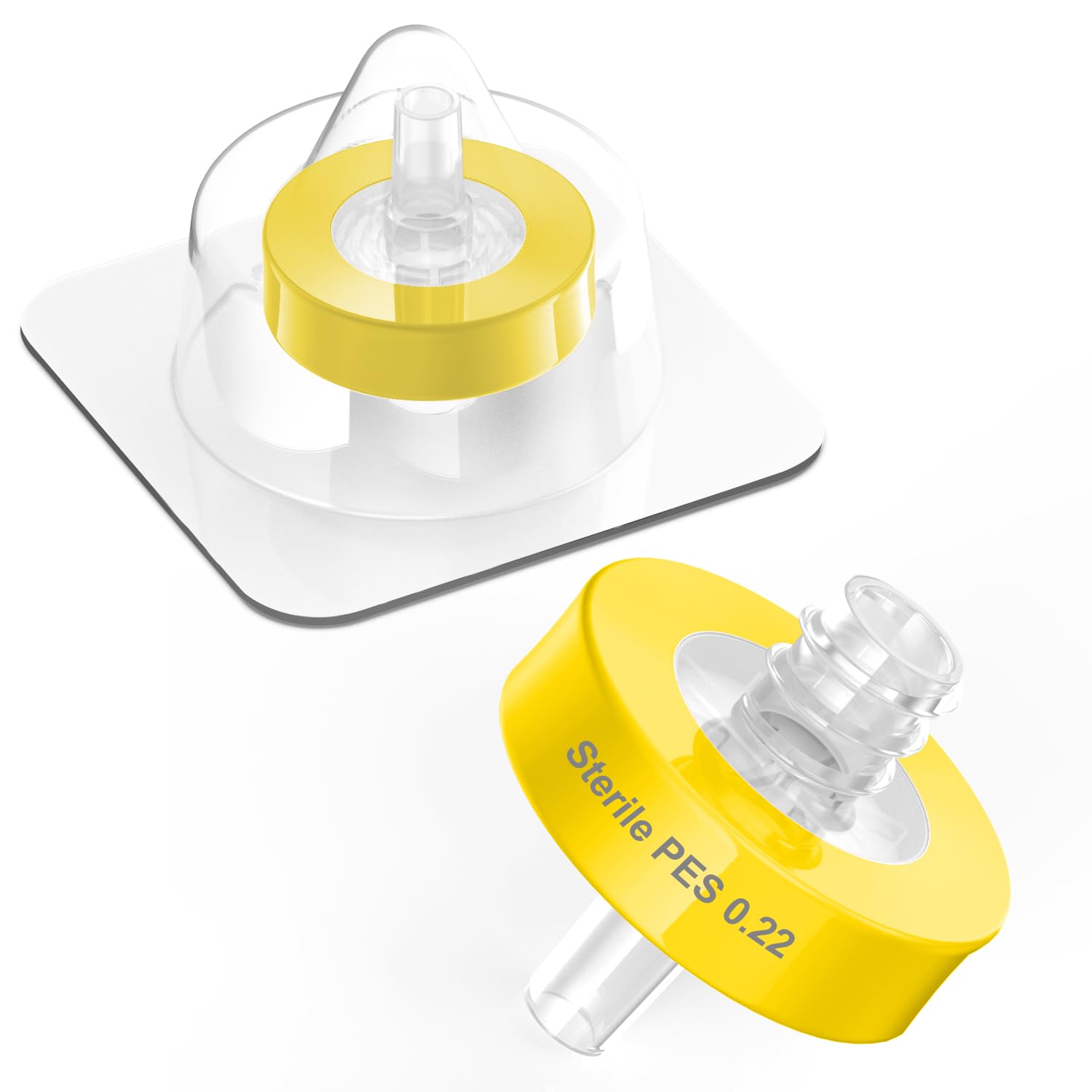 Filtros de jeringa estéril membrana PES, filtración de laboratorio de alto flujo de 0.22 um, tamaño de poro de 13 mm de diámetro para laboratorio, empaquetado individualmente (100)