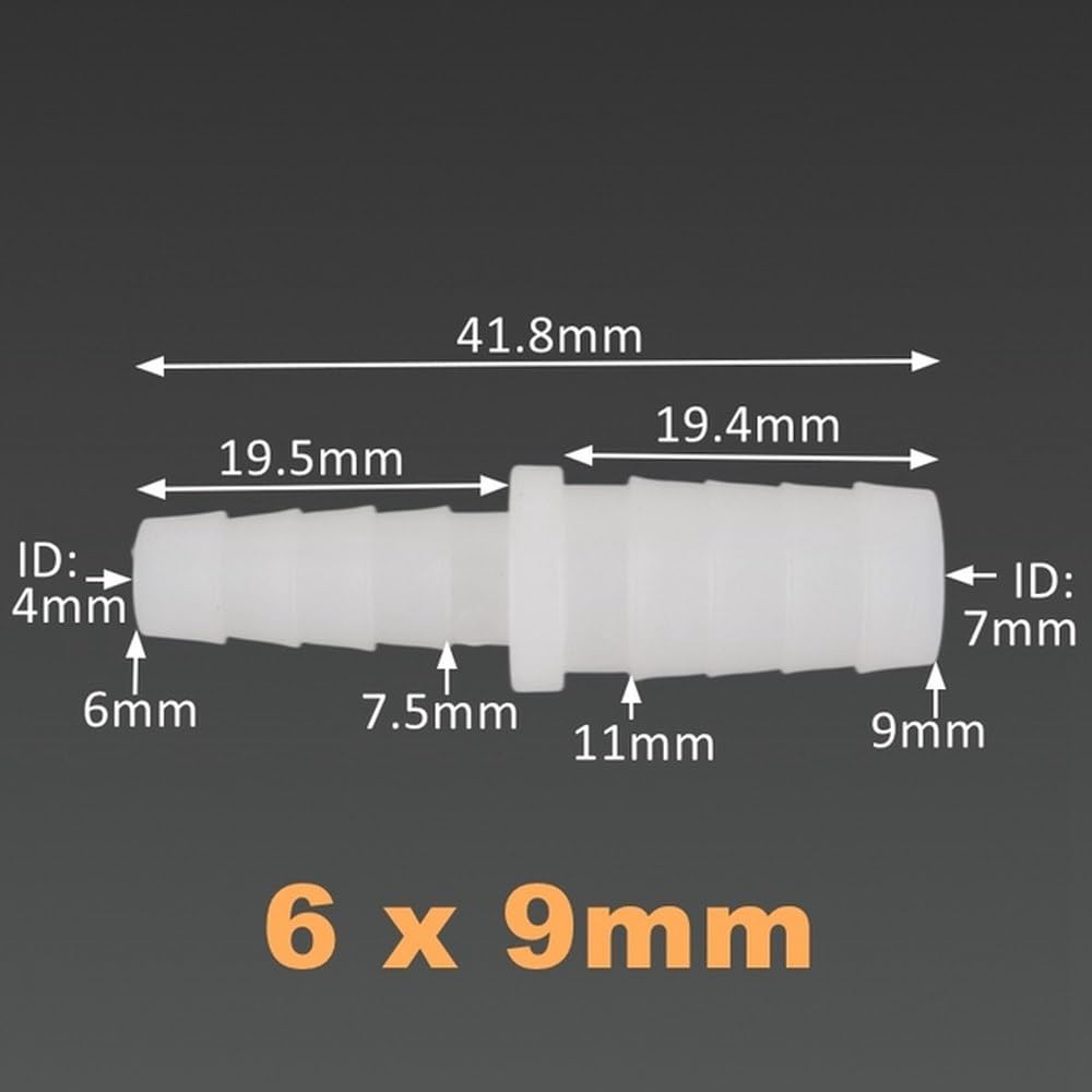 Conector adaptador de bomba de aire de plástico PE de 4-12 mm para riego de jardín, 200 piezas, junta de manguera de 6-11 mm para tanques y tuberías