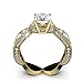 14K Yellow Gold (HallMarked) 4 Prong Setting Studded Engagement Wedding Ring Size - 6.5
