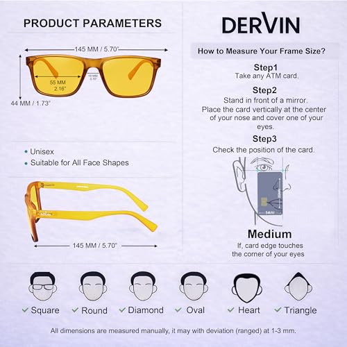 Image of Dervin UV Protected Yellow Lens Driving Polarized Sunglasses for Men & Women