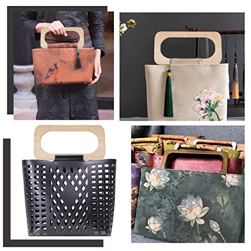 WADORN 4pcs Wooden Purse Bag Handles - Image 4
