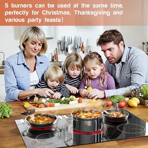 Image of Karinear 30 Inch Electric Cooktop,Radiant Ceramic Stove, Hardwired 220-240V