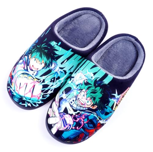 Anime Fuzzy Slippers Memory Foam House Slippers Winter Anti-slip Indoor Outdoor Slip on Shoes for Women Men
