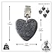WHW Whole House Worlds Natural Stone Hearts Table Cloth Weights on Clip Hangers, Dark Gray, Set of 4