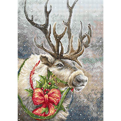 Luca-S Counted Cross Stitch Kit Christmas Deer 21 x 30 cm