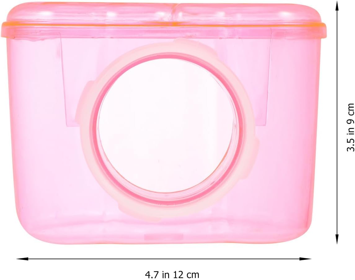 Compact Acrylic Hamster Bath Tub with Breathable Hole Design and Sand Shovel, Practical Pet Hamster Bathroom Accessory for Small Animals and Creative Shape for Easy Cleaning image 2