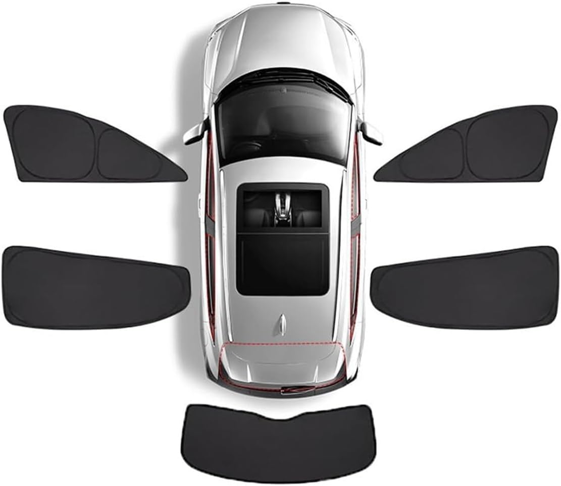 Parasol Coche para Hyundai Santa Fe 2016-2023, Automóviles Delanteras Trasera Ventanas Lateral Calor Rayos UV Protección Privacidad Interior Accesorios,Rear+4*Side