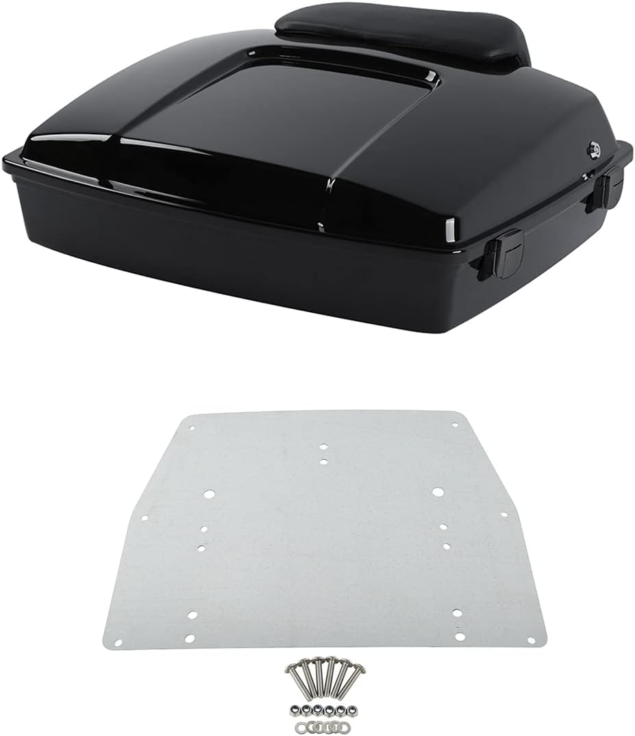Trunk pour Harley 1997-2013 avec verrou noir et plaque de base - 8