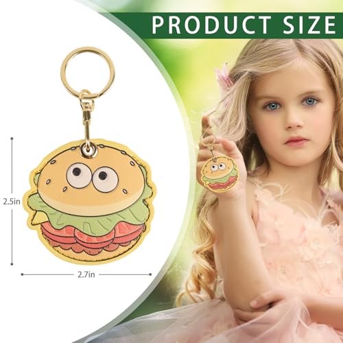 Image of Leather Keychain Case Holder Compatible with Apple AirTag, GPS Airtag Keychain Finder Tracker with Key Ring, Anti-Scratch Protective Air Tag Cover | Leather