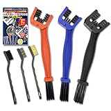 『お得な６点セット』チエーンブラシ 三面ブラシ 洗車ブラシ ワイヤーブラシ (真鍮/ステンレス/ナイロン) バイク 自転車 ブラシ ロードバイク 洗車グッズ 洗車用品 洗車用クリーナー 水廻り コンロ 汚れ落とし サビ取り 除去 掃除 清掃