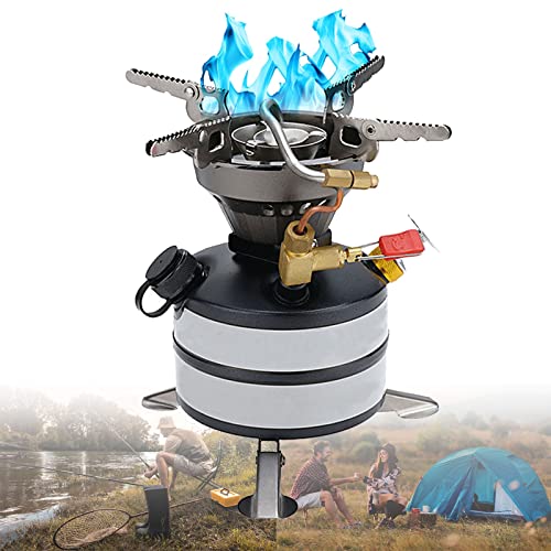 Estufa Portatil Camping, Mini Calentador Camping Ligero Estufa de Parafina Hornillos de Acampada para Gasolina Diesel Alcohol, Material Hierro Fundido para Exterior Cocinando, Peso: 0.56kg