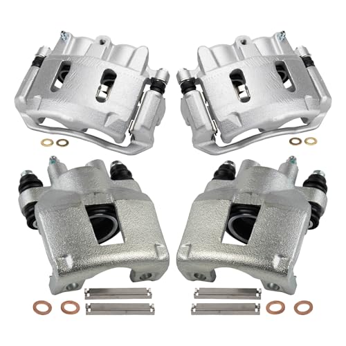 Image of TRQ Front and Rear Brake Caliper Set Zinc Coated Brackets Compatible with 1995-2001 Ford Explorer 2002 Ranger 1997-2001 Mercury Mountaineer