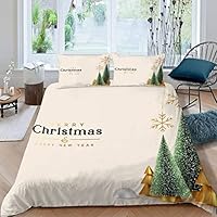 PNHCL Weihnachtsbaum Bettwäsche Set 200x200 - 3D Design Mit 2 Kissenbezügen