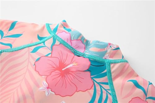 Acqua di Mare Maiô Bebê Menina Manga Longa Proteção UV 50+ 6 a 36 meses (Laranja-Rosado 24 meses)