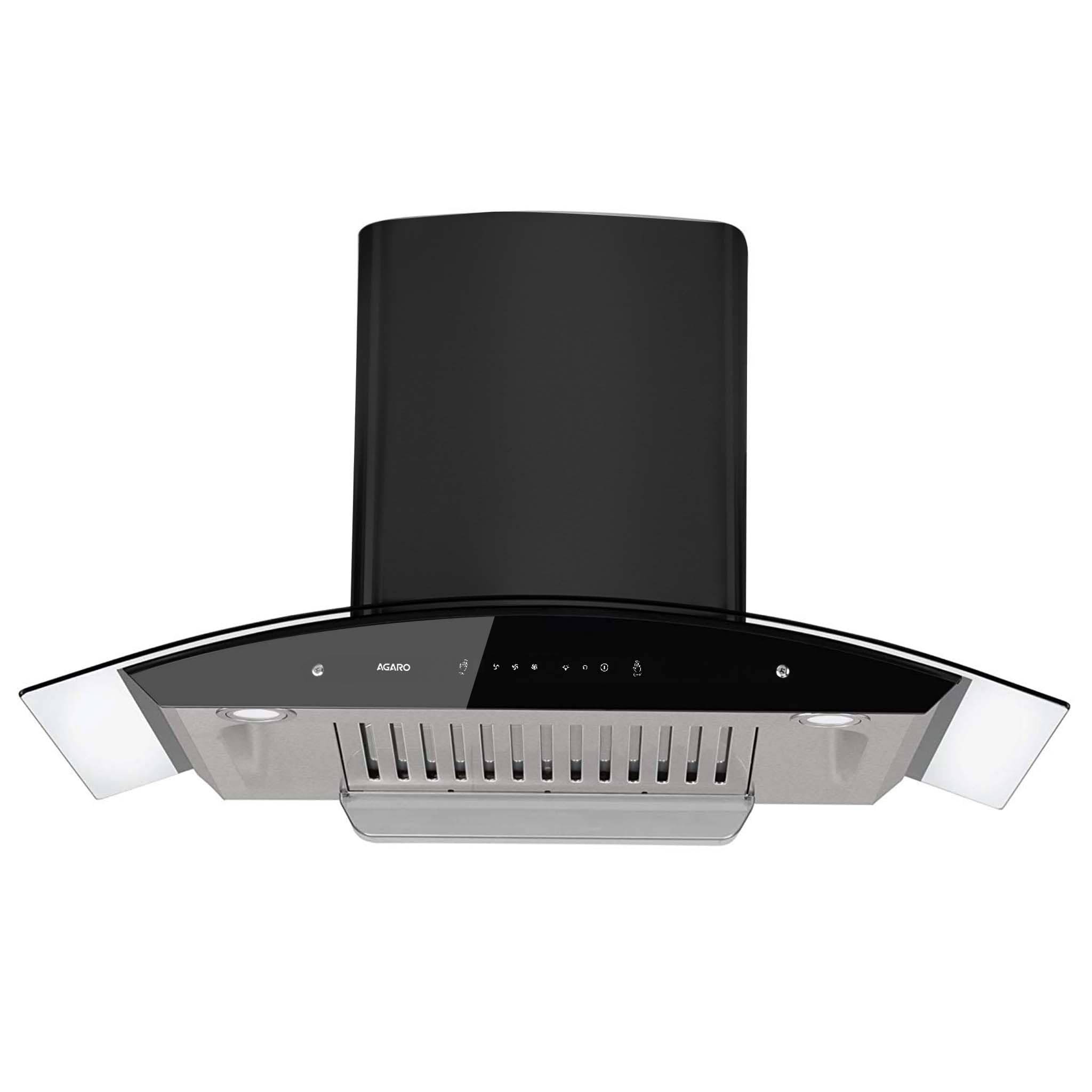AGARO Grand Kitchen Chimney 90 cm 1200 m3/hr Auto-Clean curved glass Kitchen Hood, SS Baffle Filter, Touch and Motion Sensor Control and Digital Display, Black-image-39