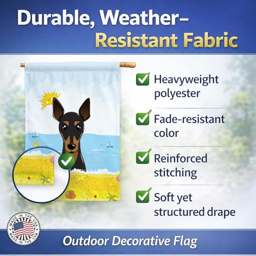 Drapeau Pinscher Nain décoration extérieure grand format en toile multicolore