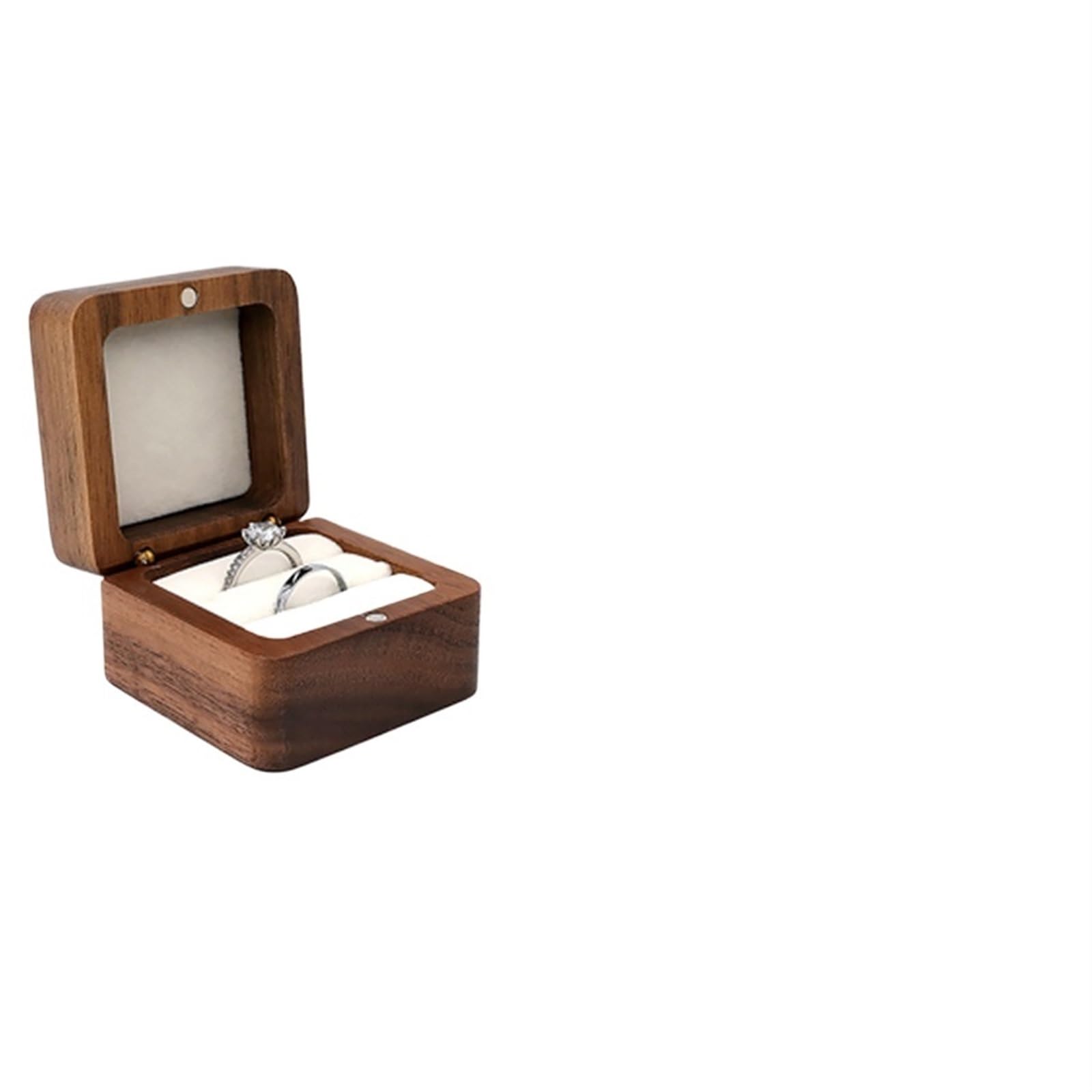 JFNKLFG Wooden Ring Box Jewelry Display Lover Holder Proposal Engagement Wedding Organizer for Proposal, Wedding(Color-E)