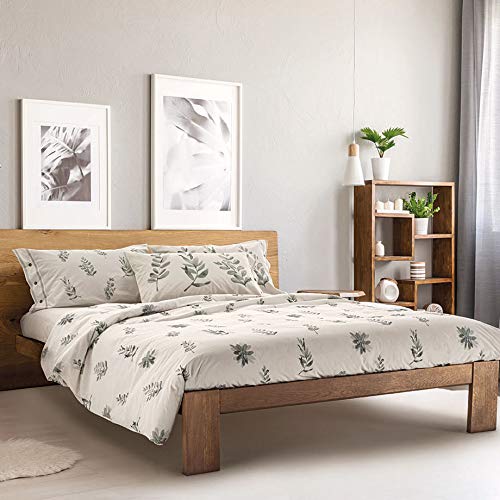 Completo Lenzuola Matrimoniali GABEL NATURAE - Cotone Puro, Made In Italy, Stampa Acqua Naturale - Foto 10