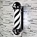 Produktbild JI TA Barbierstab Leuchtkugel Barberpole Friseur Salon Licht Schild 73Cm Traditional Weiß Schwarz Beleuchtende Rotierende Streifen Mit Led-zeichen Licht Mauer Lampe A/A
