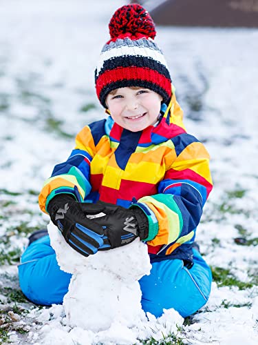 Image of Geyoga 4 Pairs Winter Kids Ski Gloves Boys Girls Windproof Waterproof Warm Snow Gloves for Children Toddler Snowboard
