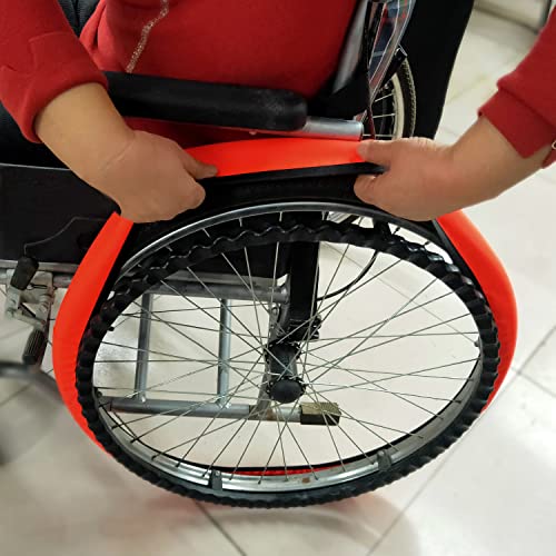 Image of Wheelchair Tyre Covers for Rear Wheels 24'' Waterproof Wheelchair Tire Covers Protect Floors Carpets