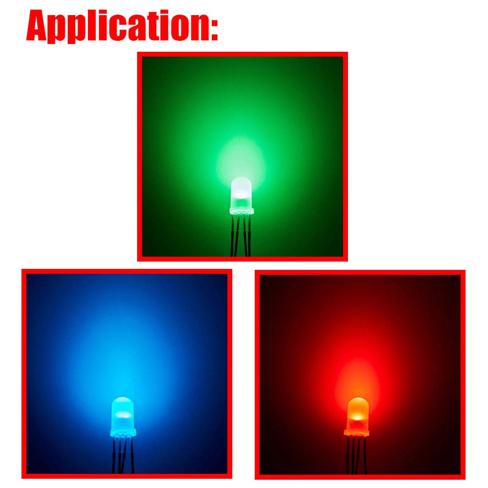 LED Diodo ad emissione di luce 5mm RGB Tri-Color Catodo comune 4Pin Rosso/Verde/Blu per Arduino PCB