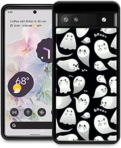 DJSOK Compatible with Google Pixel 6A Case,Halloween Ghost Boo for Girl Men Drop Protection Pattern with Soft TPU Bumper Case for Google Pixel 6A