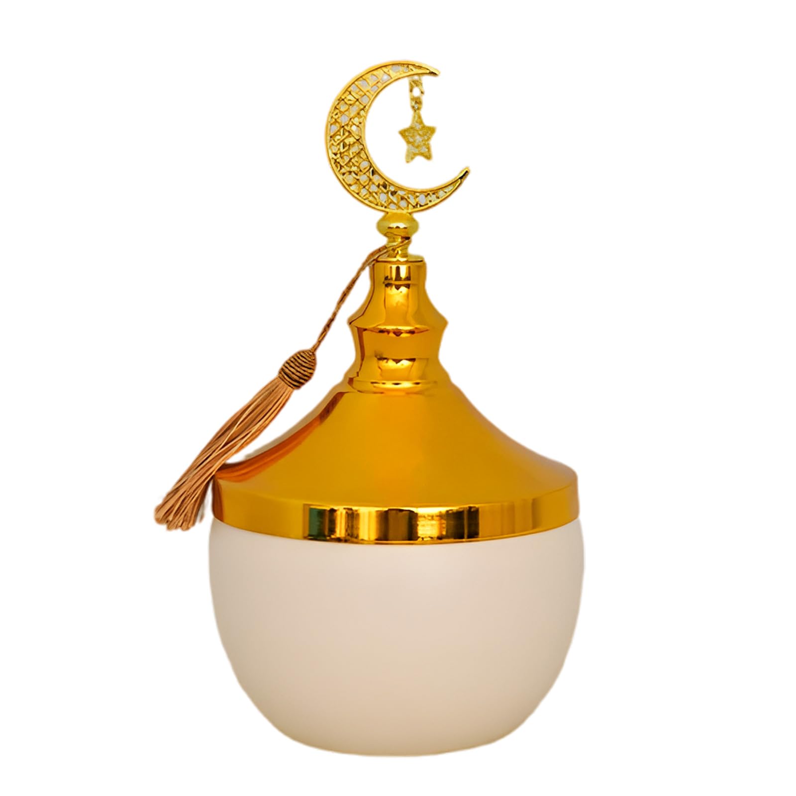 Elnwnnkc Iron Decorative Storage Jar with Lid Eid Ramadans Candy Bowl for Home Decors Holiday Display with Artistic Design Iron Candy with Lid