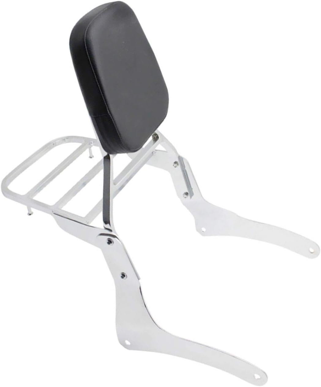 Backrest Sissy Bar + Luggage Rack Pad Compatible with/Replacement for Kawasaki Vulcan 900 VN900 1996-2018 chrome