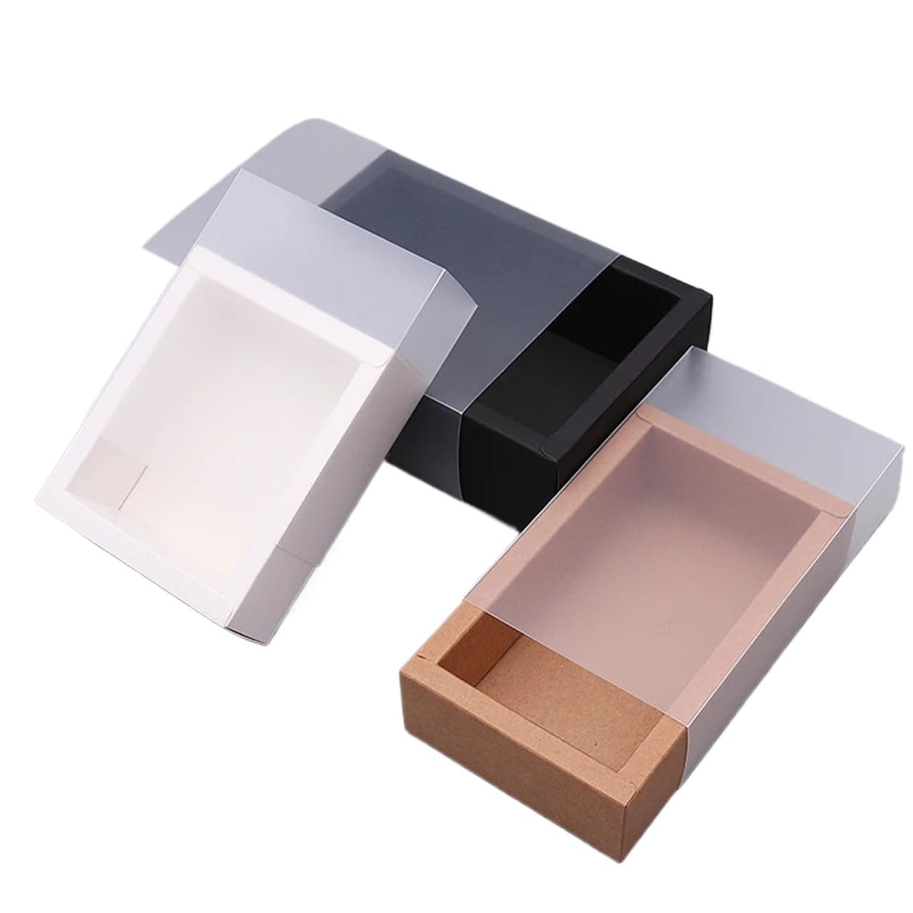 Packung Kraftpapier-Lippenstiftetuis 10 Stück braune/schwarze/weiße ausziehbare Geschenkbox | For Süßigkeiten(Red,24.5x14x8.5cm)