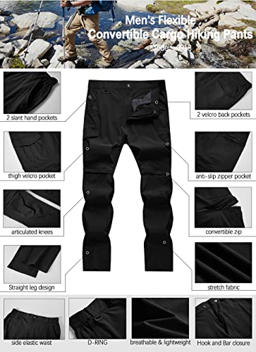 Image of Men's Hiking Pants Convertible Zip Off Lightweight Waterproof Quick Dry Outdoor Fishing Travel Safari Camping