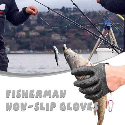 NALACAL Fishing Catching Gloves, Fisherman Professional Catch Fish Gloves, Waterproof Fishing Gloves, Non-Slip Fisherman Protect Hand from Puncture Scrapes, Quick-Dry, with Magnet Release