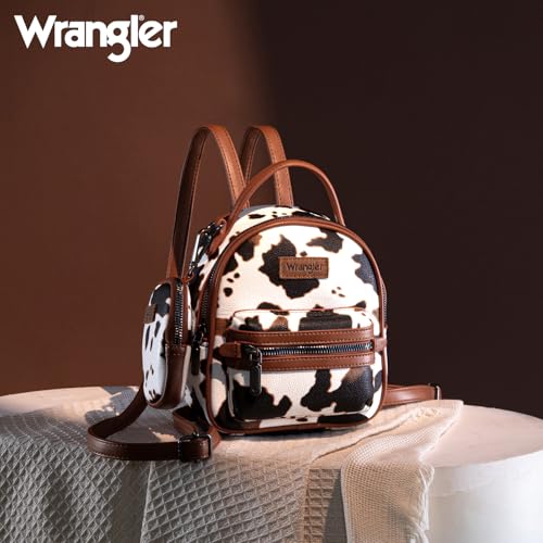 Image of Montana West Wrangler Mini Backpack Cute Cow Print Backpack Purse for Girls and Women, Brown WG133-8600BR