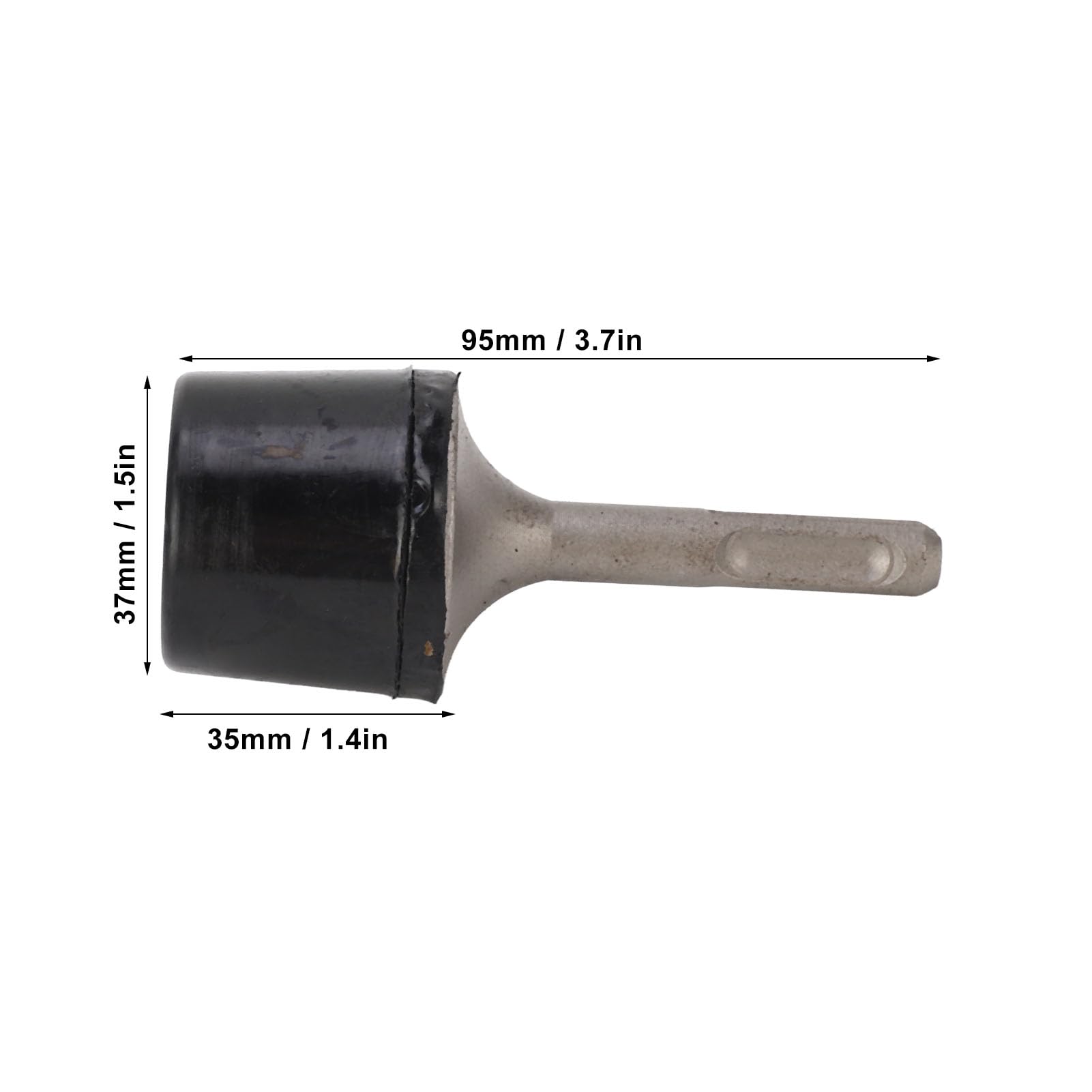 Rubber Power Hammer Electric Drill Attachment, Round Shank Design, 40CR High Hardness Shank, Flat Hammer for Efficient Striking, Soft Rubber Head Prevents