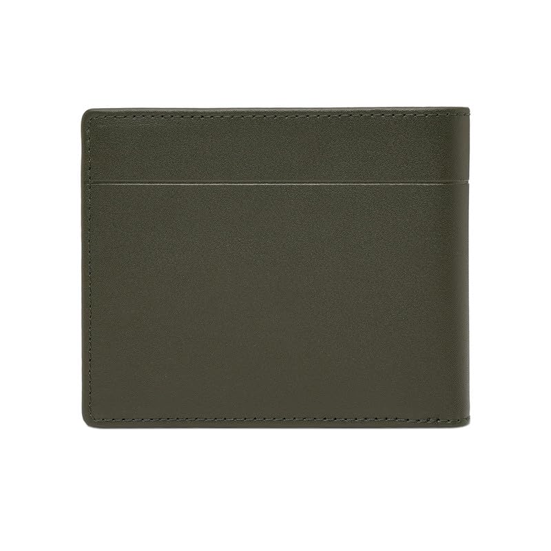 Image of United Colors of Benetton Men's Genuine Leather Global Coin Wallet Gweru - Olive | Slim Bifold with Secure Coin Pouch, 2 Compartments 4 Card Slots | Stylish Purse of Gents