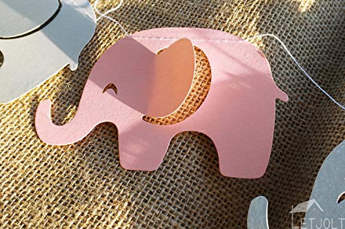 Pink Elephant Garland Elephant Banner Baby Shower Decorations Nursery Decorations Birthday Party Girls Party Supplies Gender Reveal Pink Gray Elephant 10 Feet 17 Pcs #TOP4