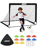 Kids Soccer Goals for Backyard Set - 120x90cm Portable Soccer Goal Training Equipment, Pop Up Toddler Soccer Net, Stocking Stuffers for Kids Youth Outdoor Games, Sports Play Gifts