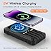 BLASOUL Solar Charger 49800mAh Power Bank - Wireless Portable Phone Charger with 4 Built-in Cable,22.5W Fast Charging Battery Pack USB C in/Output for All Cell Phone iPhone,Galaxy,Android,Etc(Black)