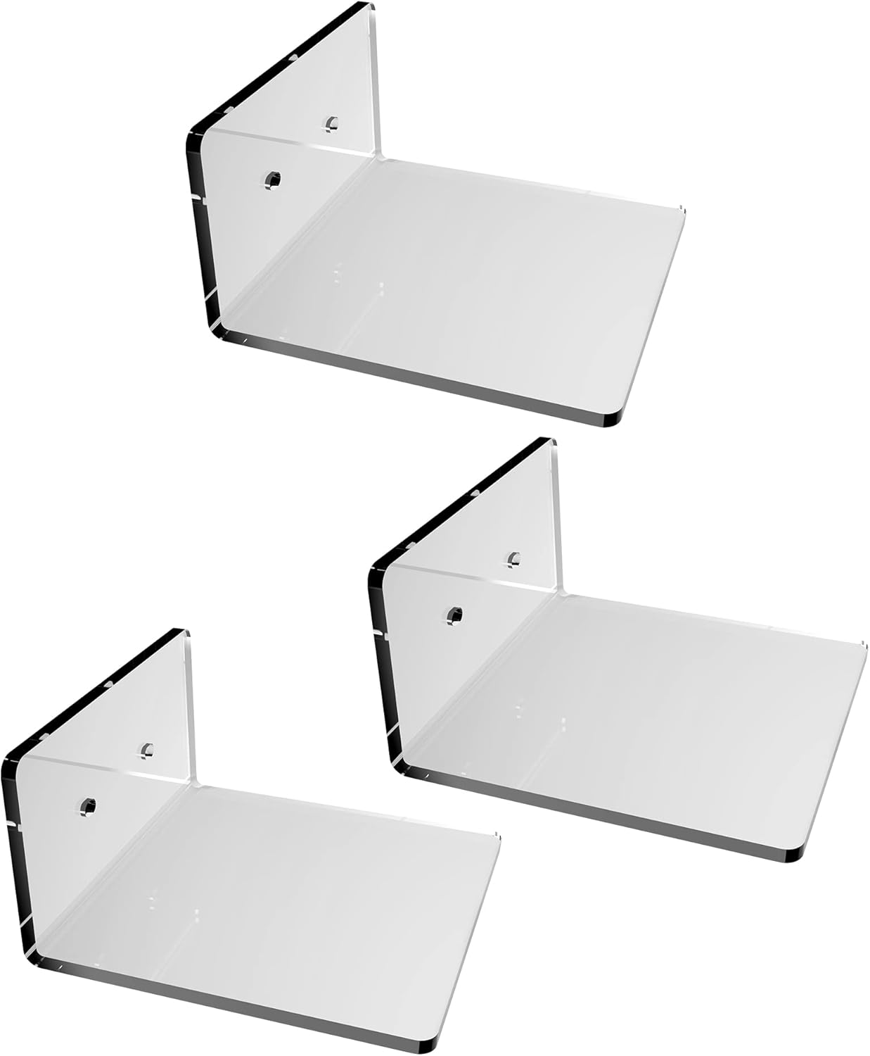 evron Acrylic Floating Shelves for Wall Decor (Clear, S4.6