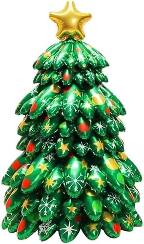 空気入れ＋ライトコード＋クリスマスツリーバルーン飾り バルーン 超大立て式クリスマスツリー クリスマスパーティー飾り 写真撮影背景 屋内 屋内屋外 ハロウィンパーティー用品 クリスマス飾り 空気入れバルーン クリスマス装飾品 商店 クリスマス装飾品 家庭用のサムネイル