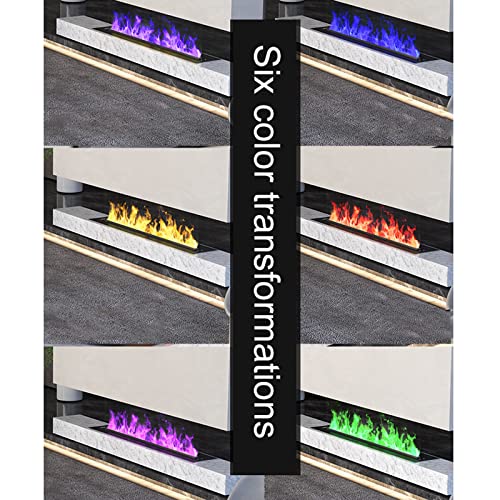 Elektrischer Kamin 27 Zoll elektrischer Einbaukamin, Unterputz- und Wandkamin mit einstellbarer Flammenfarbe und -geschwindigkeit, Fernbedienung, intelligentem LCD-Touchscreen, 200–750 W Dekorativer E – Bild 5