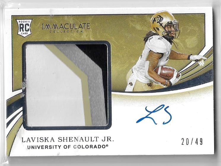 Laviska Shenault Jr. Serial Numbered #20/49 Autographed Immaculate Signature Patches Card RPA Auto Collectible Football Card - 2022 Panini Immaculate Collection Football Card #114 (Jaguars)