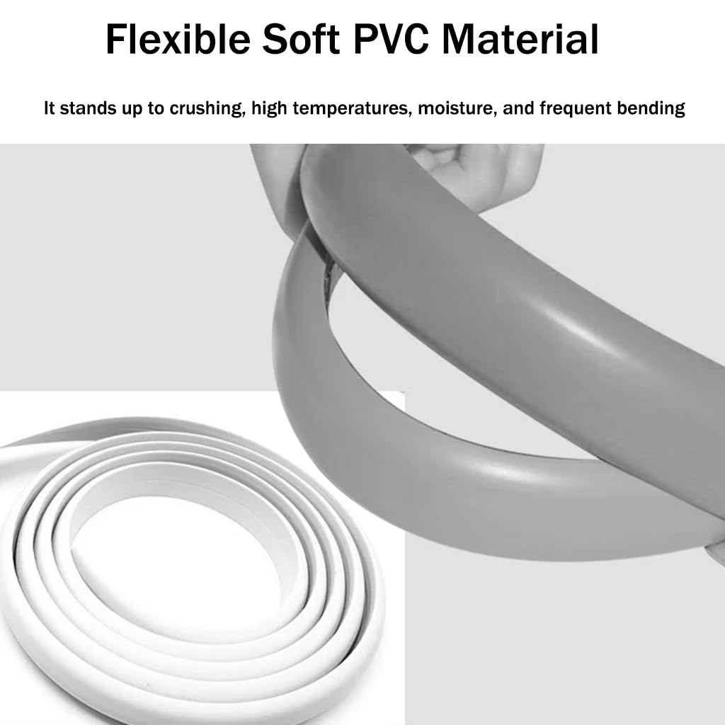 Escondecables De Esquina Autoadhesivo para Oficina, Protector De Cables Flexible De PVC Blando, Fácil De Cortar, Canal Interior: 8 Mm / 0,31 Pulgadas(Negro,10M)