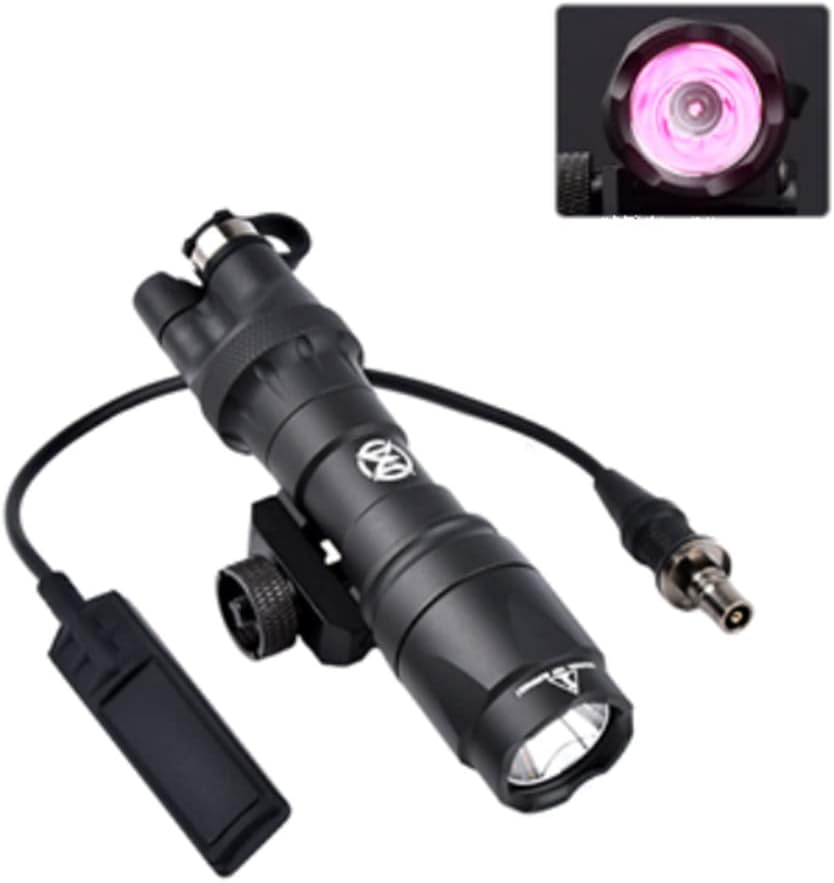 Lampe Tactique Airsoft QIRUIMY M300A - 600 Lumens LED Avec Interrupteur Double Fonction Pour Rail Picatinny 20mm - Noir