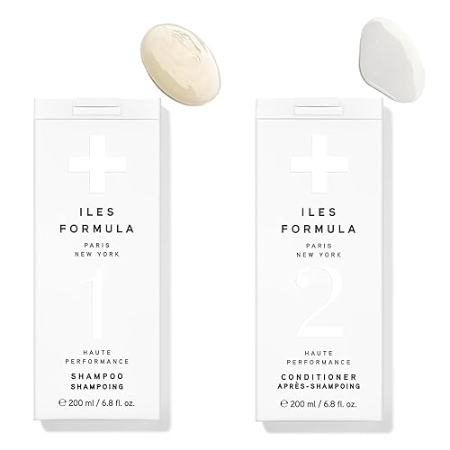 ILES FORMULA Dúo de champú y acondicionador Haute Performance - Limpieza profunda, desenreda, detiene la rotura del cabello y transforma el cabello