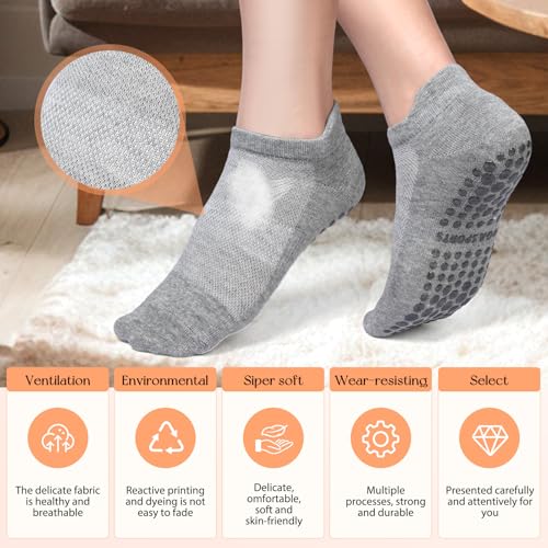 Geyoga 10 Pairs Non Slip Yoga Socks Anti Skid Sticky Grippers Sock Hospital Slipper Socks for Men Women Pilates Ballet Barre4