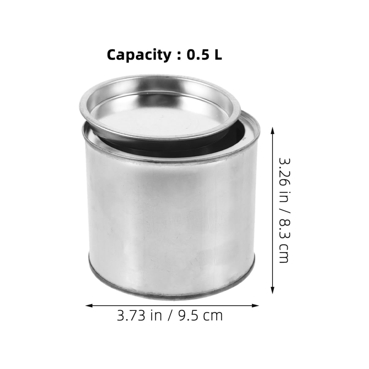 Angoily 4 unidades de latas de pintura vacías con tapa 05 L de metal multiusos contenedor de almacenamiento para restos de color pequeño cubo para manualidades, proyectos de bricolaje pintura